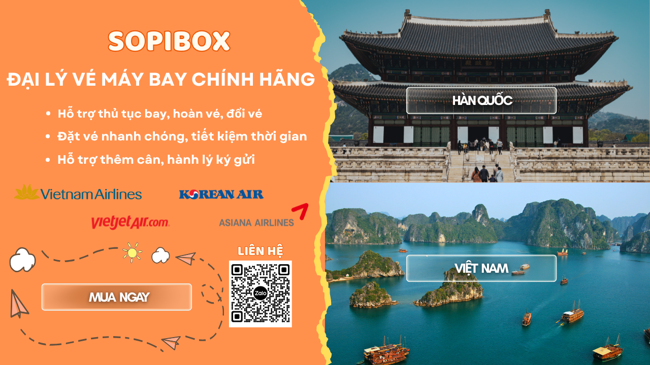 Vé máy bay chuyên tuyến Hàn Quốc — Việt Nam